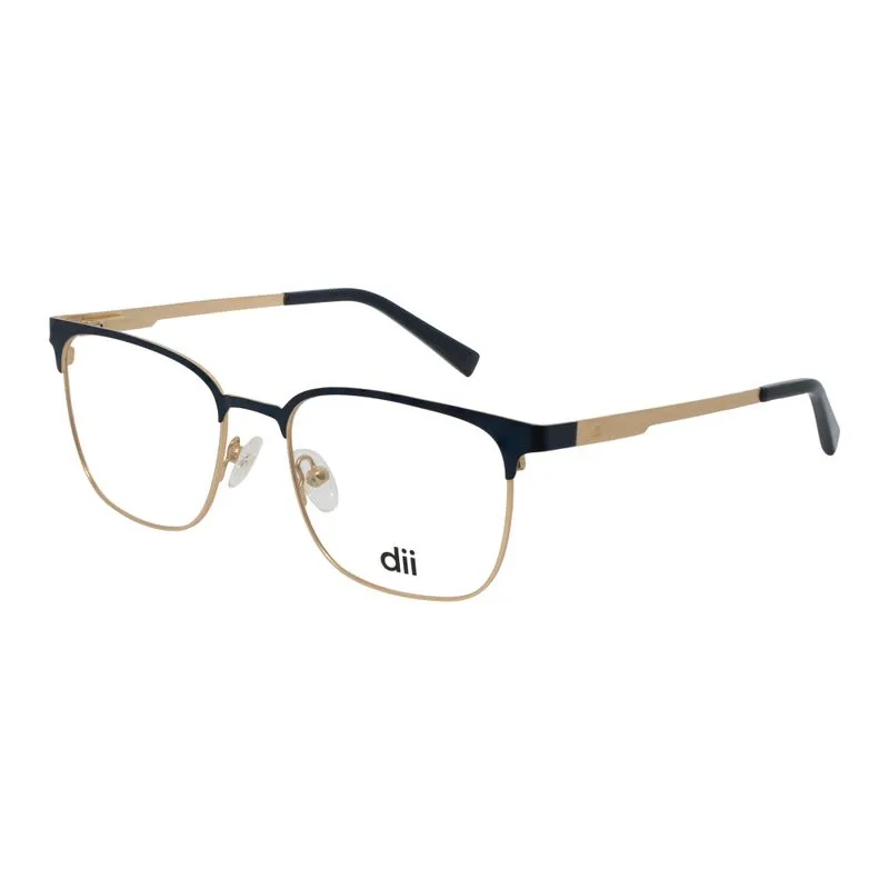 Armação para Óculos de Grau Masculino Dii Collection 4067 Azul Marinho com Dourado Armação para Óculos de Grau Masculino Dii Collection 4067 A