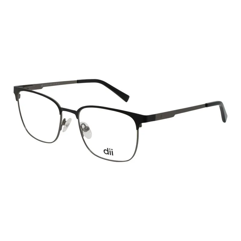 Armação para Óculos de Grau Masculino Dii Collection 4067 Preto com Gun Metal