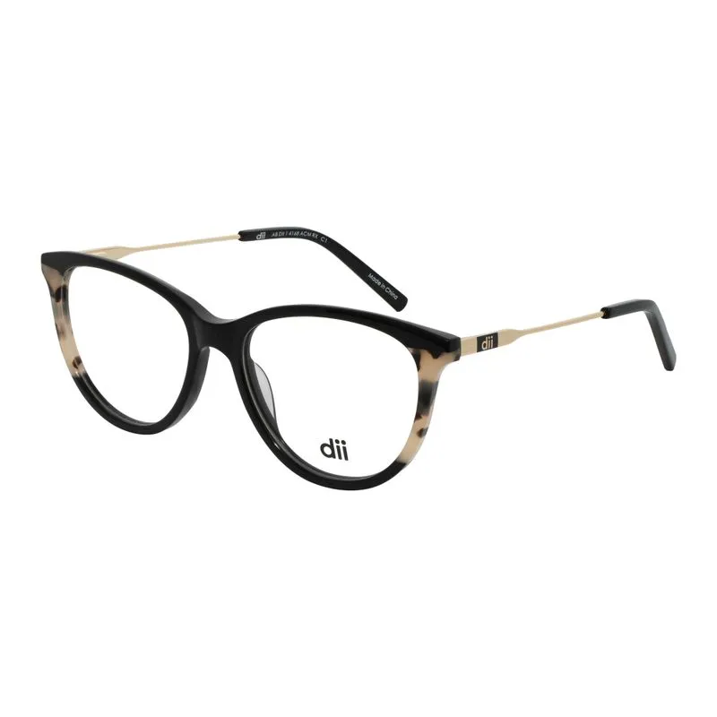 Armação para Óculos de Grau Feminino Dii Collection 4168 Preto com Demi Off White