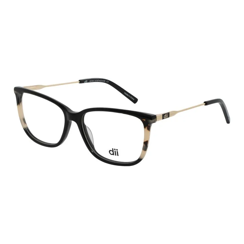 Armação para Óculos de Grau Feminino Dii Collection 4169 Preto com Demi Off White