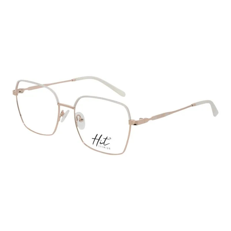 Armação para Óculos de Grau Feminino Hit 1 4123 Rose Gold com Branco