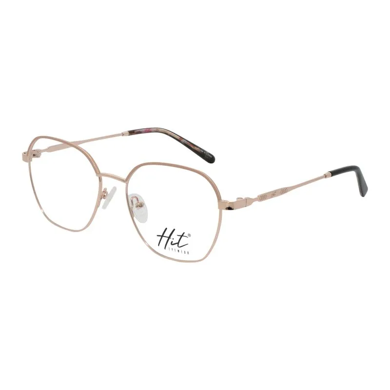 Armação para Óculos de Grau Feminino Hit 1 4124 Rose Gold com Bege