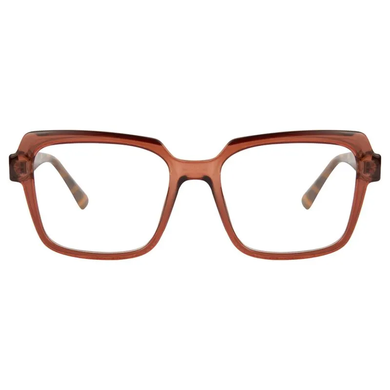 Armação para Óculos de Grau Feminino DNZ RDNZ14204C3 Cristal Marrom