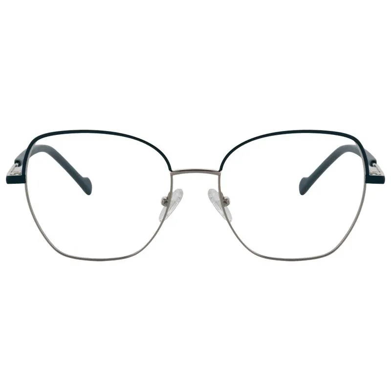 Armação para Óculos de Grau Feminino Hit 2 4128 Prata e Azul Armação para Óculos de Grau Feminino Hit 2 4128 Prata e A