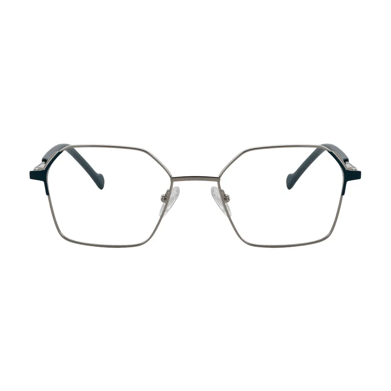 Armação para Óculos de Grau Feminino Hit 2 4129 Prata com Azul Armação para Óculos de Grau Feminino Hit 2 4129 Prata com A