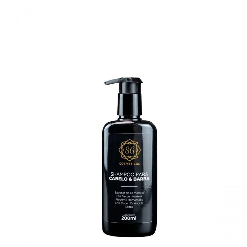 Shampoo Cabelo e Barba Extratos Botanicos 200ML 1 Unidade SG Cosméticos