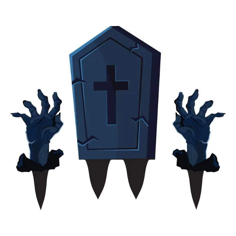 Placas De Jardim - Halloween - Lápide Do Zumbi - 3 Peças