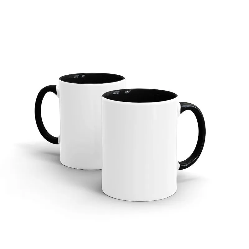 Caneca Cerâmica 350ml para Sublimação - Alça Preta