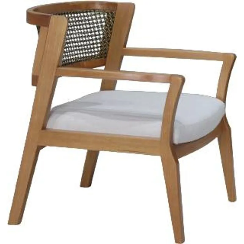 Poltrona Vintage Amendoa E Bege - Nacional/S 21 Moveis