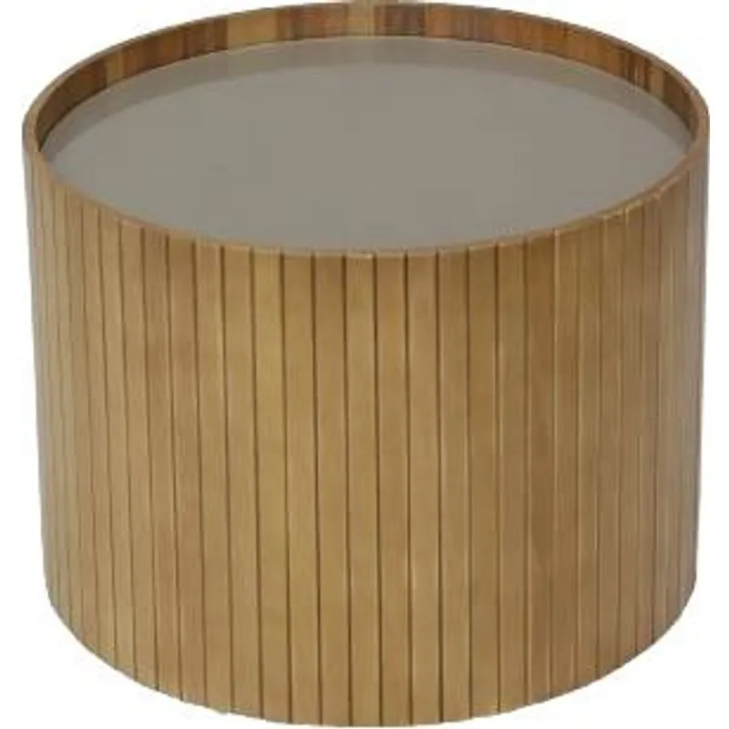 Mesa De Centro Luna 52 Tampo Vidro Fendi Claro - Nacional Decoracoes