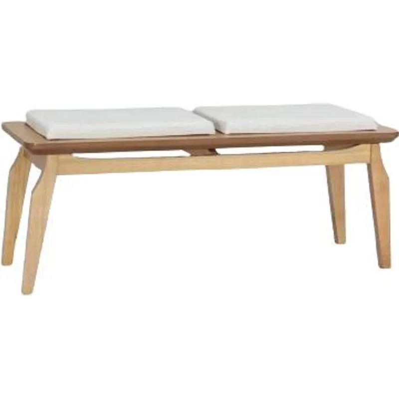 Banco Vintage 110 Amendoa E Tecido Marfim 165b - S 21 Moveis