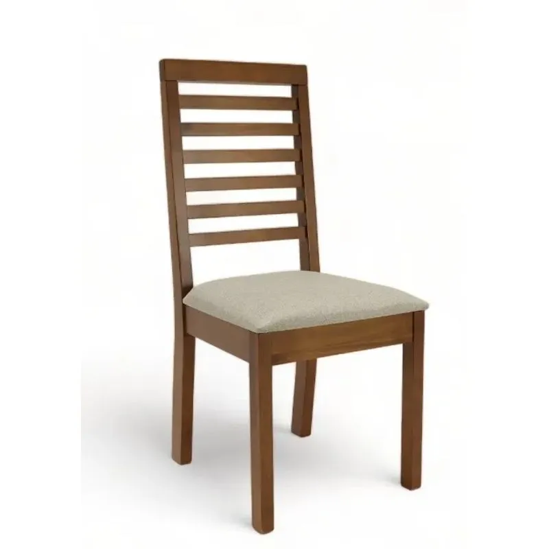 Cadeira Camelia Pinhao Tecido Ivory 215b - Oestreich Moveis