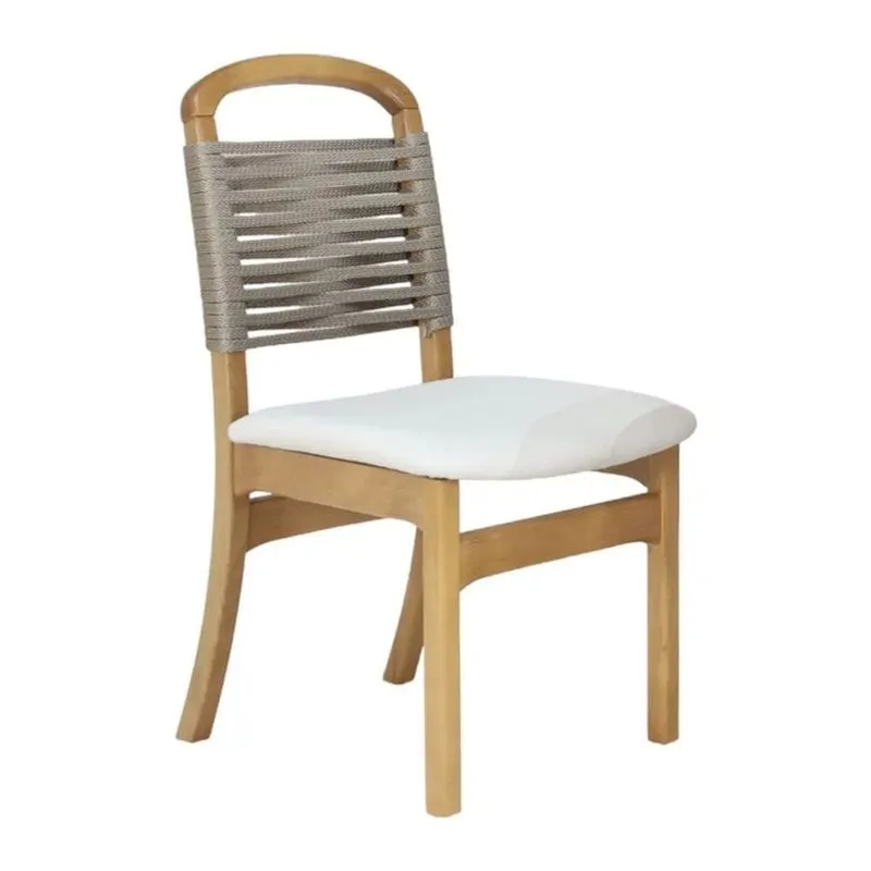 Cadeira Amores Amendoa Tecido Broto 213b E Corda Nude - Casa Moveis