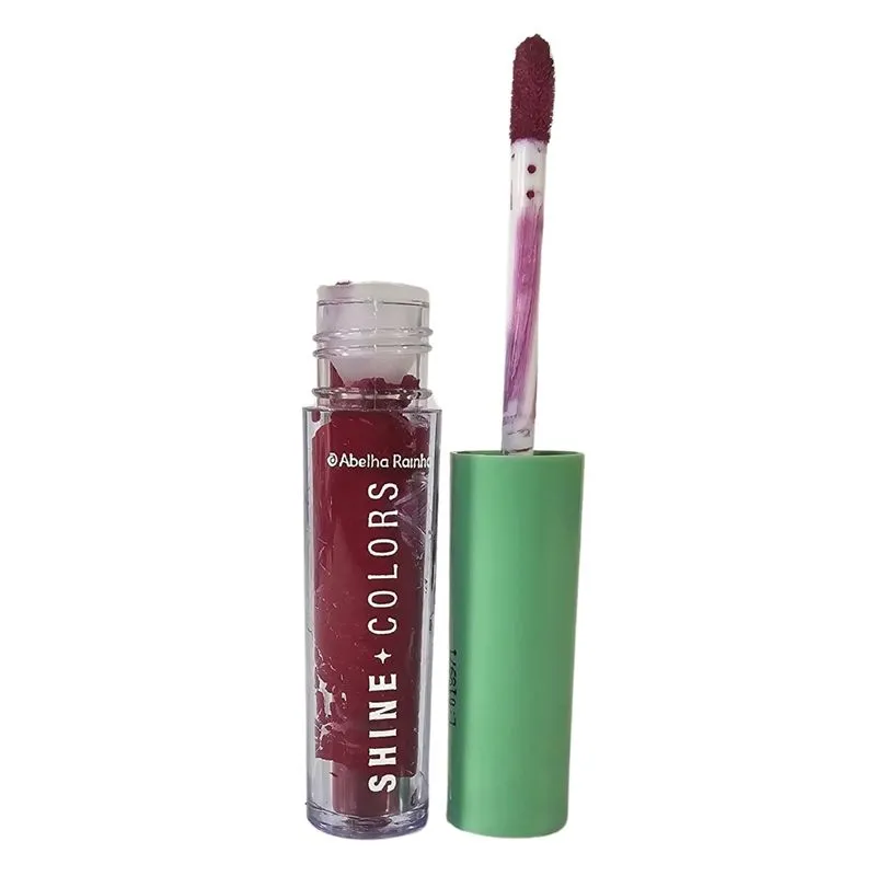 Blush, Sombra E Batom Liquido 3 Em 1 Love Purple Shine Colors Abelha Rainha 3,5G