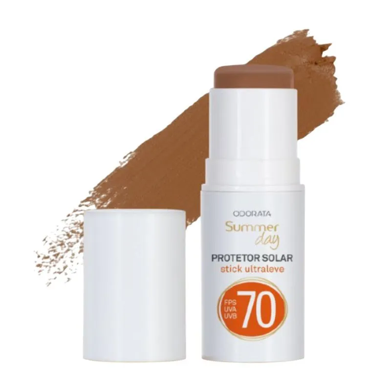 Protetor Solar Stick Ultraleve Fps 70 Cor Pele Negra Fácil Aplicação Seca Rápido Summer Day Odorata