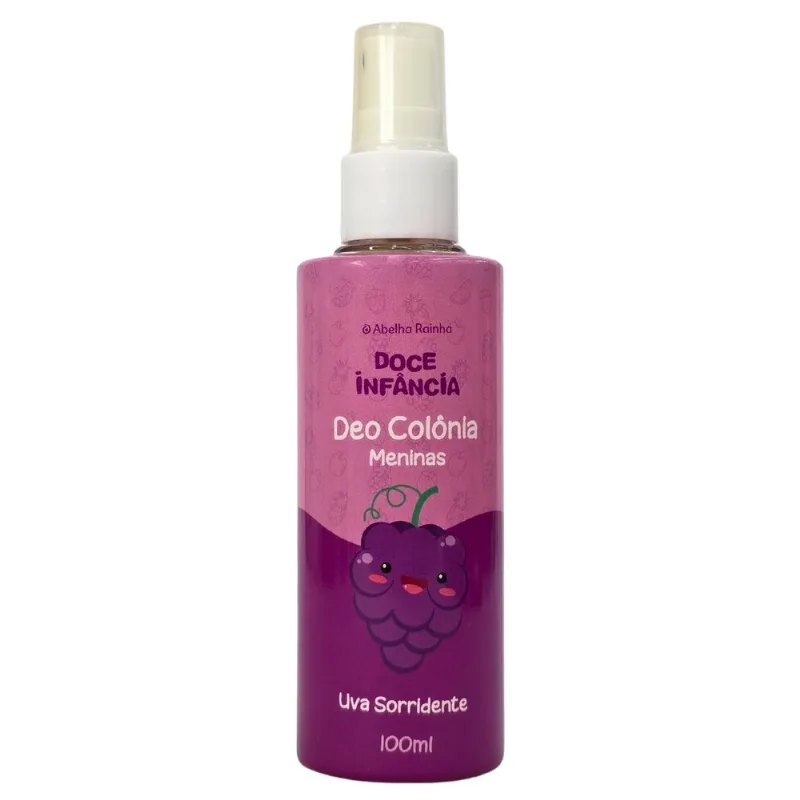 Deo Colônia Spray Infantil Meninas Uva Sorridente Doce Infância Abelha Rainha 100ml - Abelha Rainha