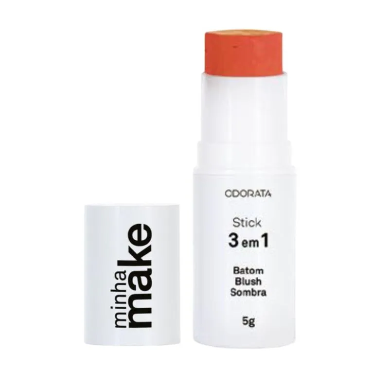 Stick 3 Em 1 Sombra Batom Blush Cor Coral Minha Make 5g