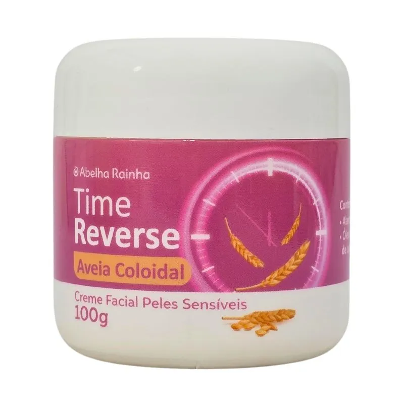 Creme facial com aveia coloidal para peles sensíveis time reverse abelha rainha 100g