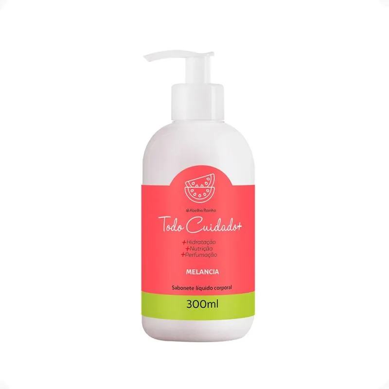 Sabonete Líquido Corporal De Melancia Fragrância Tropical Refrescante Abelha Rainha 300ml