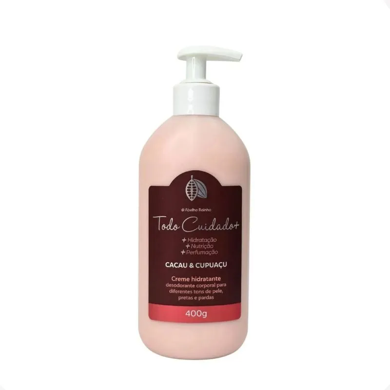 Creme Hidratante Corporal Cacau e Cupuaçu Todo Cuidado Abelha Rainha 400g