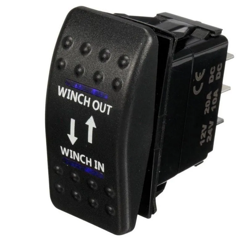 Botão Interruptor Guincho Elétrico 7 Pinos Com 2 Leds