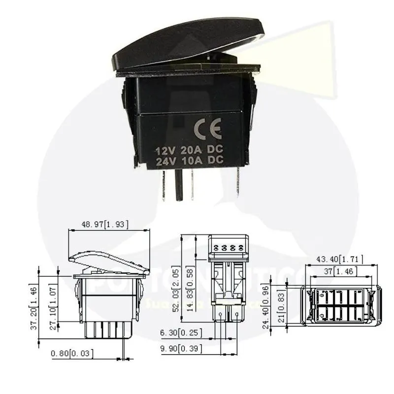Botão Interruptor On Off Com Led Vermelho 3 Pinos Branco