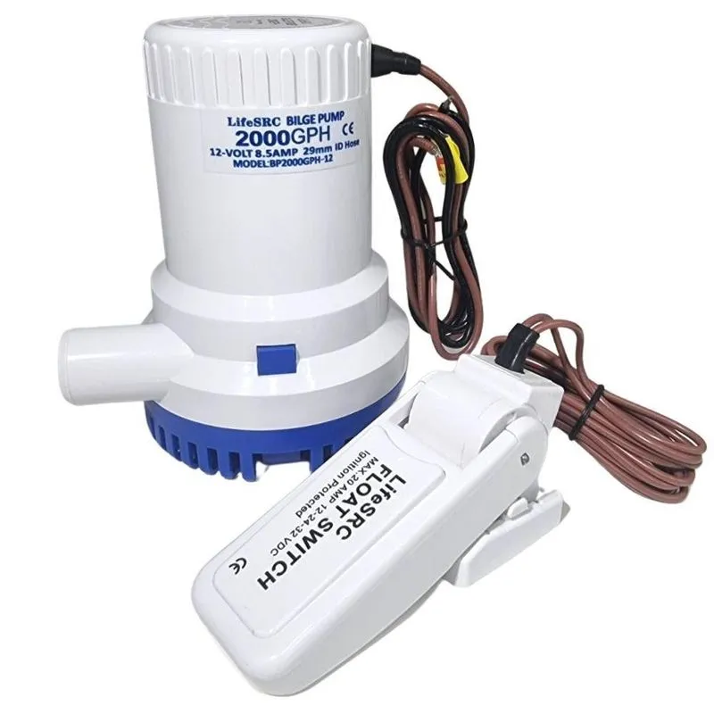 Kit Bomba De Porão 2000gph Com Automático 12v 20a Lifek