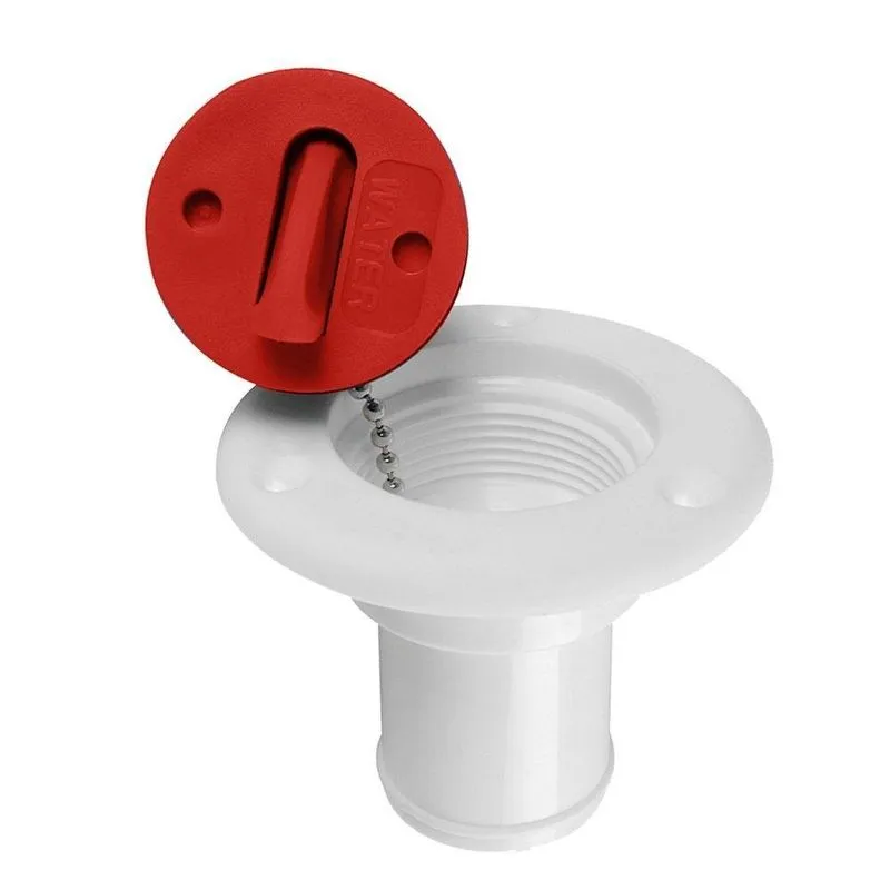 Tampa De Tanque Agulheiro Em Pvc Branca Com Vermelho