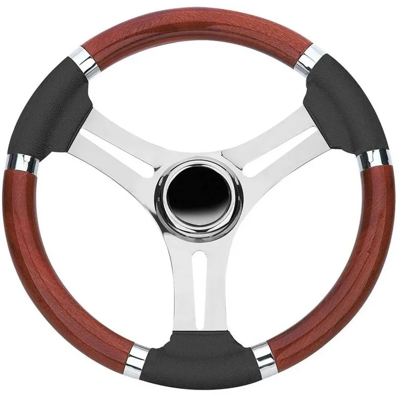 Volante Em Inox E Madeira Rádica 350mm T18cra Italiano