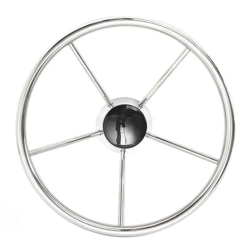 Volante Em Aço Inox Para Embarcações Com 398mm 5 Raios