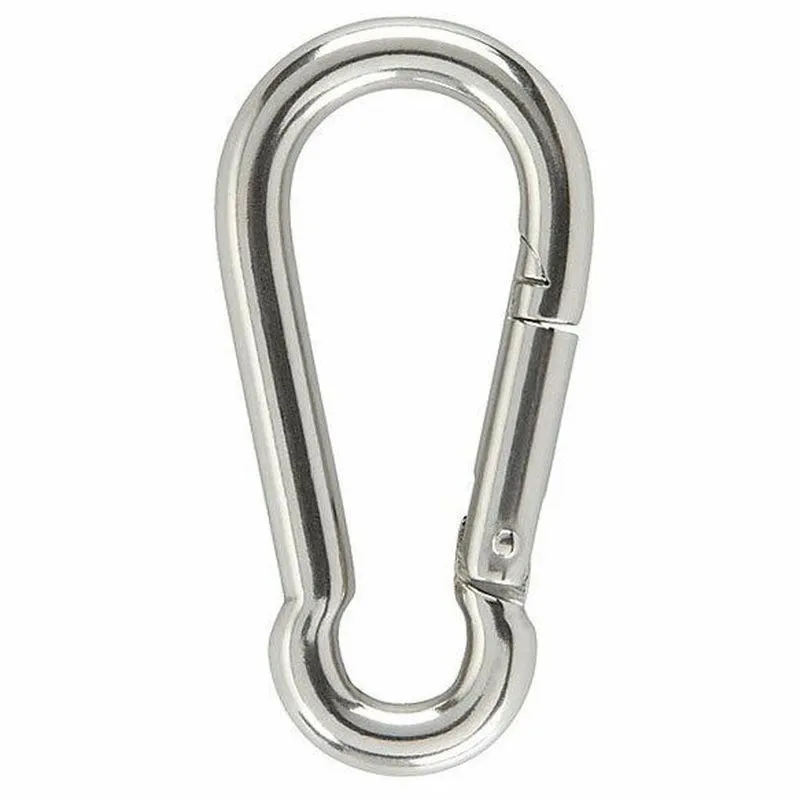 Mosquetão Inox Simples 9mm X 90mm Sem Olhal