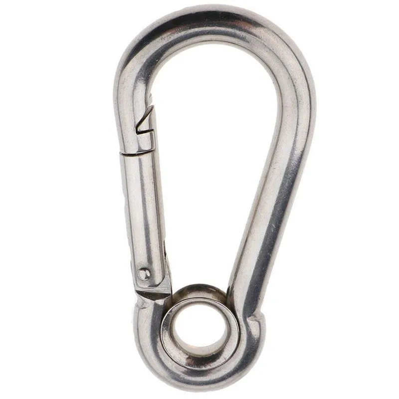 Mosquetão Inox Trava Automática 10mm X 100mm Com Olhal