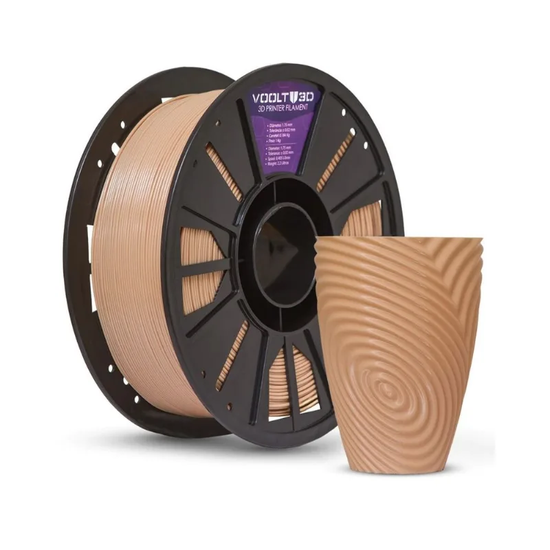 Filamento PETG HF Cor Bege Caucasiano 1,75mm 1kg Voolt Para Impressora 3D Modelagem Colorido