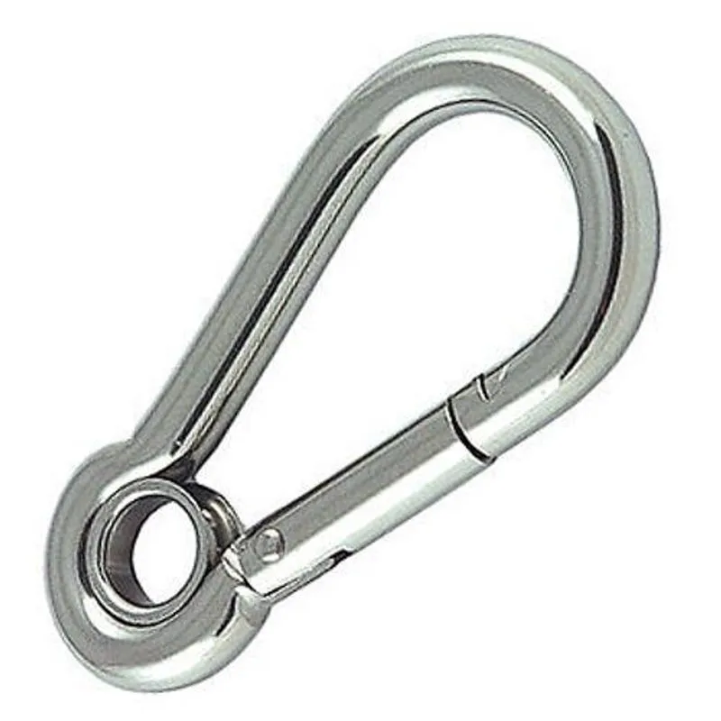 Mosquetão Inox Trava Automática 12mm X 140mm Com Olhal
