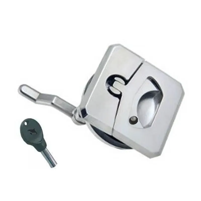 Puxador Quadrado Em Aço Inox 2 Com Chave