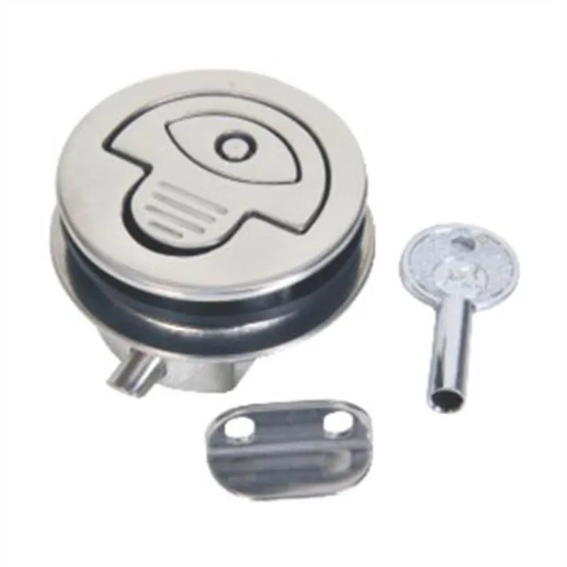 Puxador Redondo Em Aço Inox Com Chave 61mm