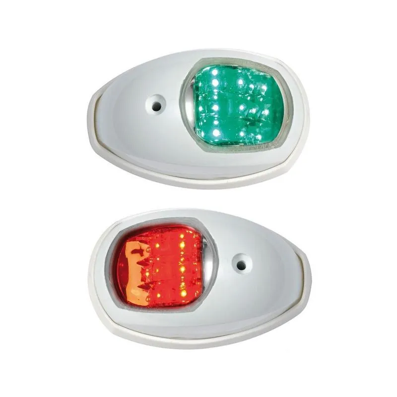 Luz De Navegação Bombordo Boreste Em Abs Branco Led Vd E Vm