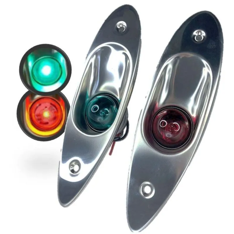 Luz De Navegação Olho De Tubarão 12v Inox Bombordo E Boreste