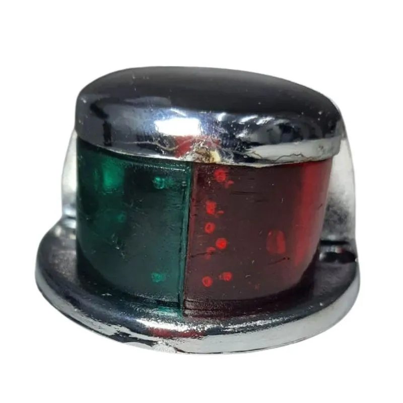 Luz De Proa Bicolor Cromado Polido Em Led 12v E 24v
