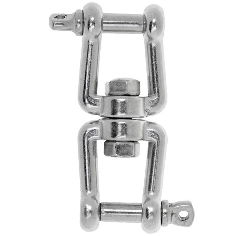 Manilha Inox Dupla Reta Com Destorcedor 8mm