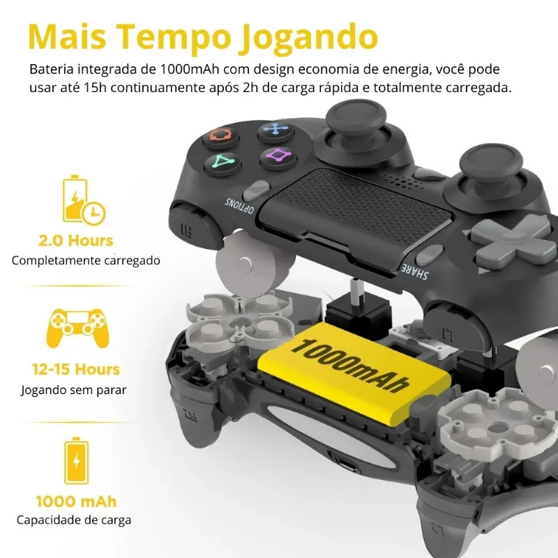 Joystick Wireless Compatível Ps4/ps4 Slim /ps4 Pro E Pc