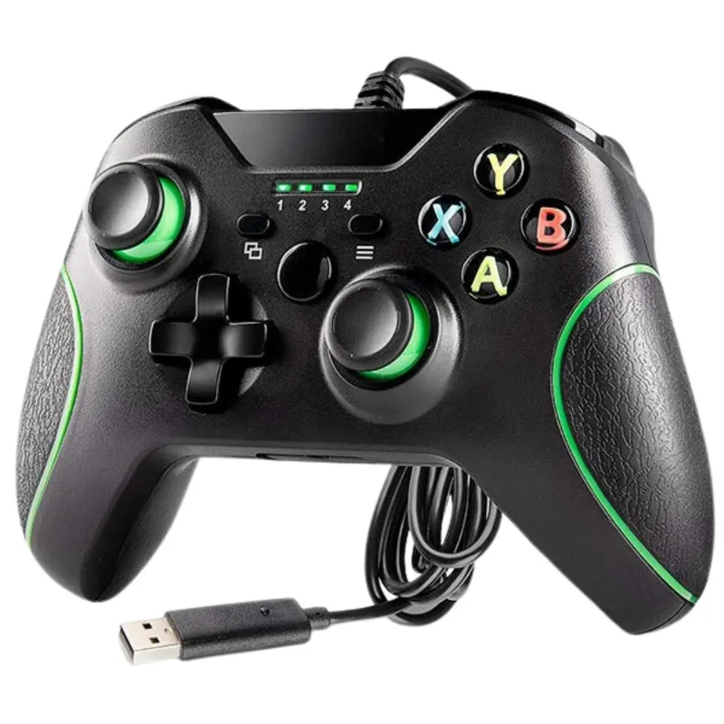Controle Game Com Fio Compatível X-one Dupla Vibração 2.4g