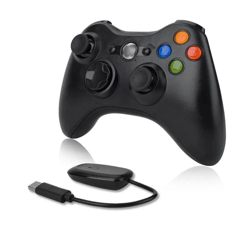 Joystick Sem Fio Compatível Xbox 360 Dupla Vibração 2.4g