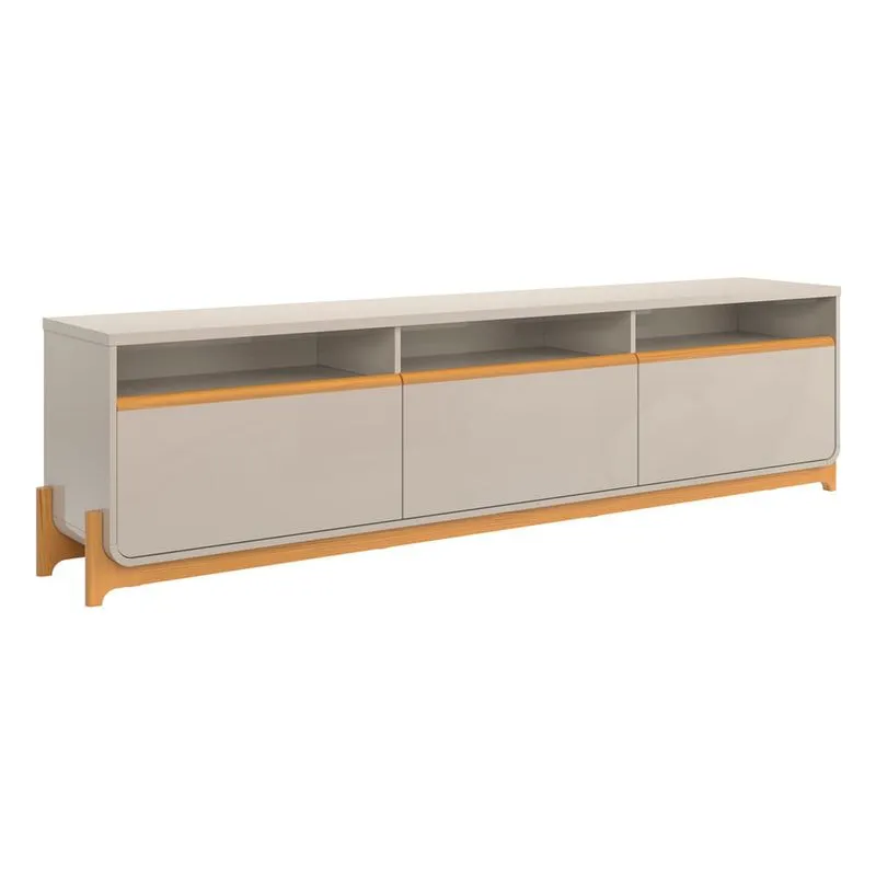 Rack para TV até 85" Lukaliam Lion Off White e Freijó
