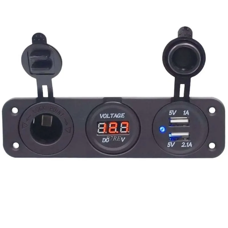 Painel Voltímetro Digital Carregador Usb Duplo Turbo