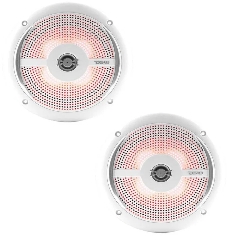 Alto Falante Branco Iluminação Em Led Rgb Marinizado 6,5