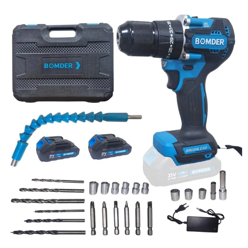 Taladro Percutor 60nm incluye 2 baterias y cargador Bomder BOM-0042