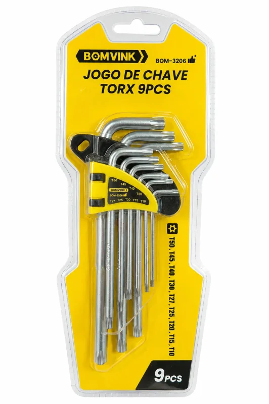 Jogo de Chave Torx 9 Peças - Bomvink