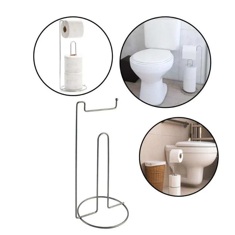 Suporte De Chão Porta Rolo Papel Higiênico