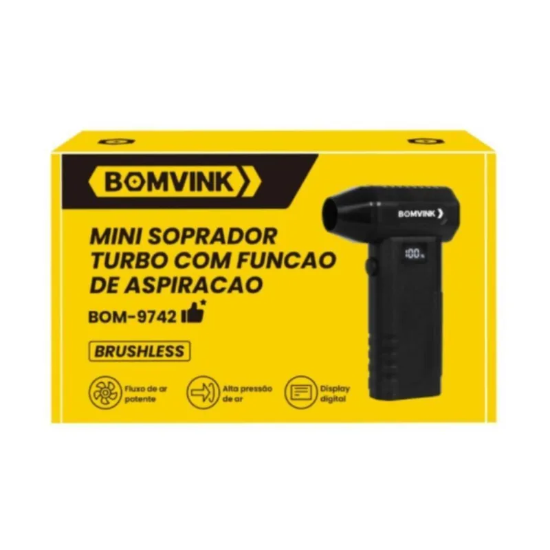 Mini Soprador A Bateria Brushless Função Aspiração Bom-9742